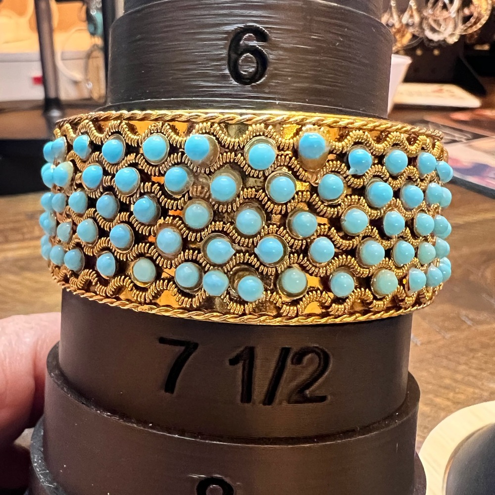 💜Gold and Turquoise Beaded Bracelet
